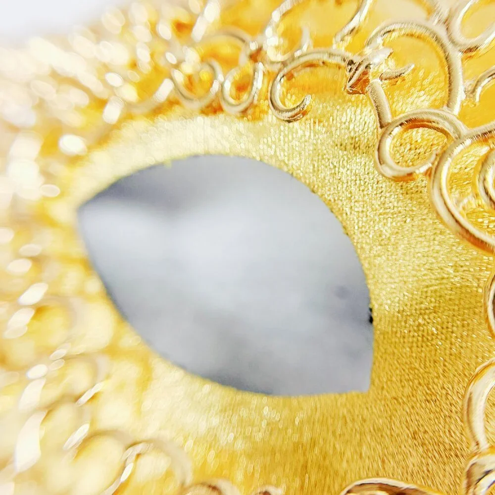 Gold masquerade mask, cosplay mask, Halloween mask, Venetian mask, Prom mask